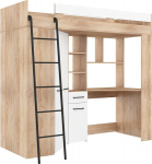 Korrusvoodi Meblocross Floor L, 200x80 cm, pruun/valge