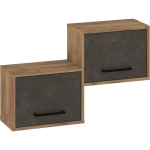 Rippuv riiul-kapp Meblocross Boss Bos-08 2D, pruun/hall