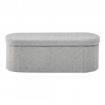 Ottomani pink, ovaalne kokkupandav teddy-fliisist panipaigaga, 110x38x38 cm, hall