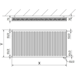 Radiaator Mexen CV21, 900 x 800 mm, alumine &uuml;hendus, 1421 W, valge