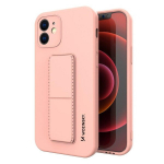 Wozinsky Kickstand Case silicone case with stand for iPhone XS Max pink (Pink)