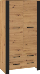 Riidekapp Meblocross Slide Sli-12 2D2S, pruun/must