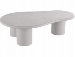Diivanilaud Selena Japandi Microcement Oval Coffee Table, helehall, 130&times;80 cm