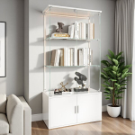 Vitriinkapp LED-valgustuse ja topeltustega, 164x79x35 cm, must