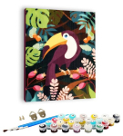 Numbrite j&auml;rgi maalimine &ndash; pilt, v&auml;rvid, pintslid, komplekt - Exotic bird