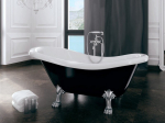 Vann Besco Otylia B&W 160, Must/Valge+Kroom, koos Klik-klak sifooniga Kroom