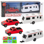 Auto koos haagissuvilaga, Die-Cast, punane