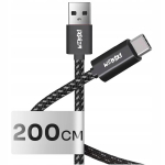 Webski Usb-c kaabel 200cm 60w 3a Pd Quickcharge E-mark must