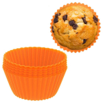 Oranžid silikoonist muffinivormid 6 tk Sillini 5,5 cm, Keksiukų kepimo forma silikoninė oranžinė SILLINIE 5,5 cm 6 vnt.