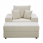 Lamamistool, 111.5x149x74 cm, beež, veluurriie