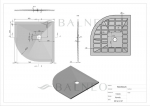 Komposiitmaterjalist du&scaron;ialus Balneo Stone Tray, pool&uuml;mmargune, kivimassist, helehall, 90x90x2,5 cm, 90X90X2.5 cm