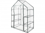 Kasvuhoone 4 riiuliga 143&times;73&times;195 cm ~1.04 m&sup2; aeda ja terrassile terasraam PVC kate 90030 FLO