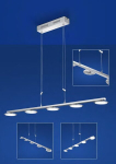 LED-rippvalgusti, matt nikkel kroomitud aktsentidega