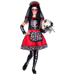 "MUJER DIA DE LOS MUERTOS" (kleit, k&auml;tesoojendajad, looriga peakate)