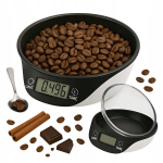 K&ouml;&ouml;gikaal Elektrooniline k&ouml;&ouml;gikaal kausiga, kuni 5 kg, t&auml;psus 1 g, LCD-ekraan, must, Elektroninės virtuvinės svarstyklės su dubeniu, iki 5 kg, 1 g tikslumas, LCD ekranas, juodos