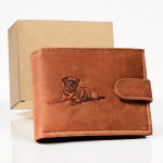 Meeste ehtsast nahast rahakott Animals World, pruun