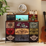 Tualettlaud 13 sahtliga, LED-valgustuse ja USB-pordiga kapp, 109,2 x 28 x 97,3 cm