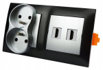 Pistikupesa 230v 2 Hdmi, seina, peidetud paigaldus