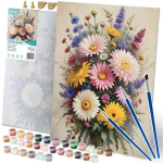 Maalimine numbrite j&auml;rgi 40x50cm koos raamiga: Lilled