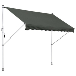 Eraldiseisev varikatus 300x150 cm, k&auml;epidemega, alumiinium, hall