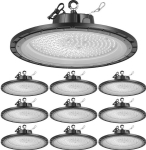 LED t&ouml;&ouml;stusvalgustid, 10 tk, 36x36x9 cm, must, veekindel valgustus