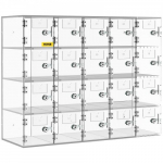Mobiiltelefonide hoiukapp, 20 lahtrit, 53x18x42.5 cm, l&auml;bipaistev, akr&uuml;&uuml;l