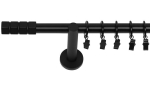 &Uuml;ksikud kardinad 260 cm 19 mm mustad Matt Craft Silent Rings for Swivels