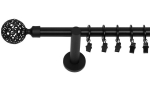 &Uuml;ksik kardinapulk 400 cm 19 mm Must Matt Moon Silent piikidega