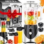 10-&uuml;hes tassiblender smuutide ja kokteilide jaoks, 1,2 l, 2 veepudelit, 300 W, roostevaba teras