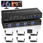 4-port DisplayPort HDMI KVM-l&uuml;liti 4K 60 Hz