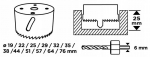Grafiit otwornic setzaw do drawna, plastikust 19-76mm koos adapteriga