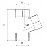 Krop Pvc vihmaveetoru tee 151mm 63,5mm 67,5&deg; must Ral 9005