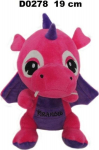 Roosa draakoni-dinosauruse pl&uuml;&uuml;sist m&auml;nguasi 19cm