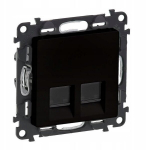 Legrand Valena Life Rj45 pistikupesa 2x Cat 5e Utp, must