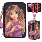 Tippmudeli koolikohver 3 kambri ja tarvikutega - "l&otilde;bus emoji"