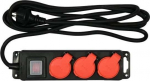 Yato pikendusjuhe 3 pistikupesaga, 3m, Ip44, l&uuml;litiga