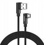 Micro Usb kaabel 90&deg; nurgaga, 2m, 2,4a, kiirlaadimine