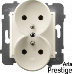 Kahekordne pistikupesa Ospel Aria Prestige, 250v, 16a, beež
