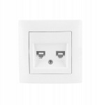 Kahekordne Rj45 arvuti pesa interneti jaoks, valge Wesa Lc-41