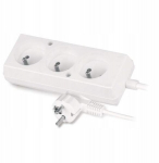 Plast-rol pikendusjuhe 3 pistikupesaga, 1,5 m, valge