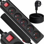 Elektripikendusjuhe 5 pistikupesaga, 1,5m, 100% vaskkaabel