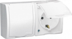 Simon Aquarius topelt Ip54 pritsmekindel pistikupesa, valge