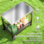 Grillik&auml;ru 2-korruseline serveerimisvanker 102x56x81 cm Tumehall Roostevaba teras