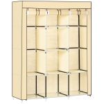 Riidest riidekapp, 8 taset, kronsteinidega, kokkupandav, beež, 125x43x162,5 cm