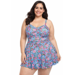Ujumiskleit naistele tummy control Saitdress, sinine, 2XL