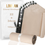 Pol&uuml;et&uuml;leenist isekinnituvad kullerkotid - &uuml;mbrikud LIVMAN LY-99, 22x34cm, 100 tk pakis