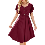 Hingav suvine midi-kleit Beluring, bordoopunane, L