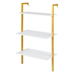 Costway 3-korruseline seinariiul, 53,5x29,5x96 cm, kuldne ja valge