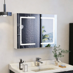 Vannitoa peegelkapp LED-valgustiga, 60 &times; 14 &times; 80 cm