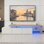 LED-tuledega telekaalus, valge, 200 x 39 x 42 cm